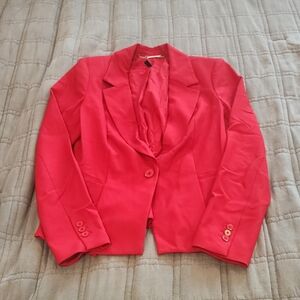 White House Black Market Vibrant Red Blazer Size 8!